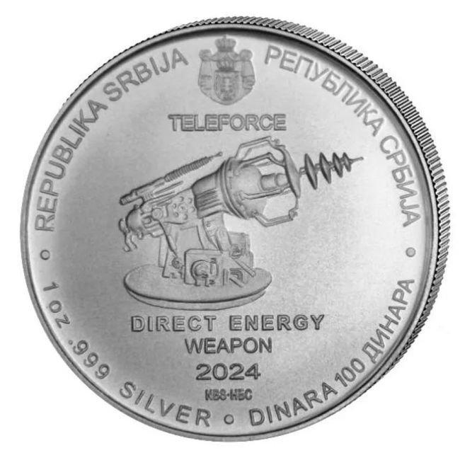 Servië. 100 Dinar 2024 1 oz Serbia 100 Dinar Nikola Tesla, Postzegels en Munten, Edelmetalen en Baren