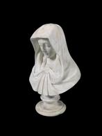 sculptuur, Buste de la vierge Marie - 21 cm - Marmer