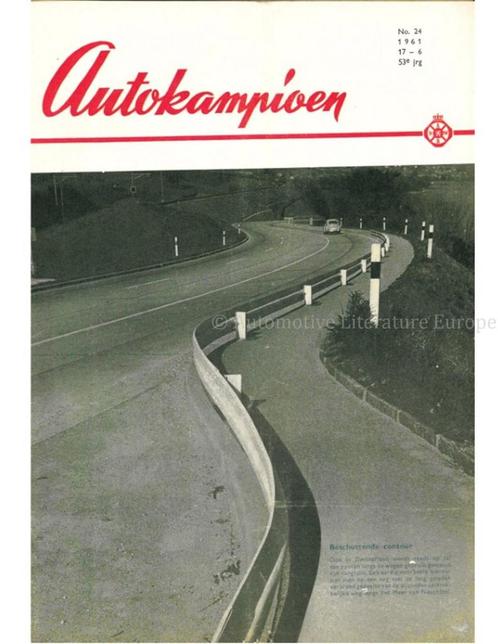 1961 AUTOKAMPIOEN MAGAZINE 24 NEDERLANDS, Livres, Autos | Brochures & Magazines, Enlèvement ou Envoi