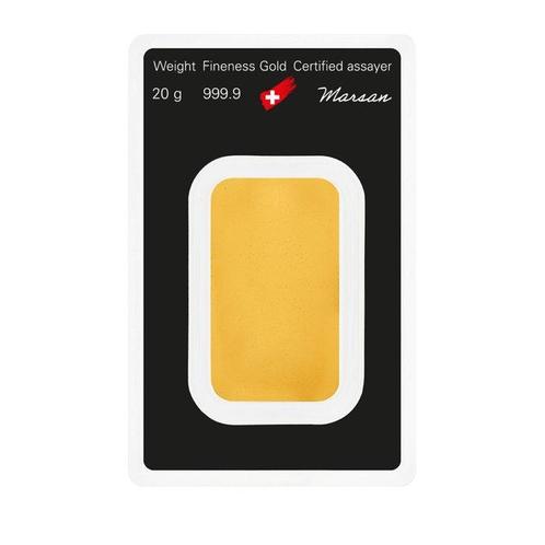20 gram - Goud .999 - Argor-Heraeus - Verzegeld en met, Postzegels en Munten, Edelmetalen en Baren