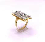 Zonder minimumprijs - Ring Geel goud, Zilver Smaragd -