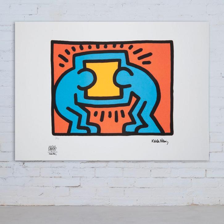 Keith Haring – Offset Lithografie, 50×70 cm, Gecertificeerd, Antiquités & Art, Art | Lithographies & Sérigraphies