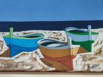 Morelo (XX) - Barche sulla spiaggia, Antiek en Kunst, Kunst | Schilderijen | Modern