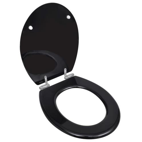vidaXL Toiletbril soft-close simpel ontwerp MDF zwart, Doe-het-zelf en Bouw, Sanitair, Nieuw, Verzenden