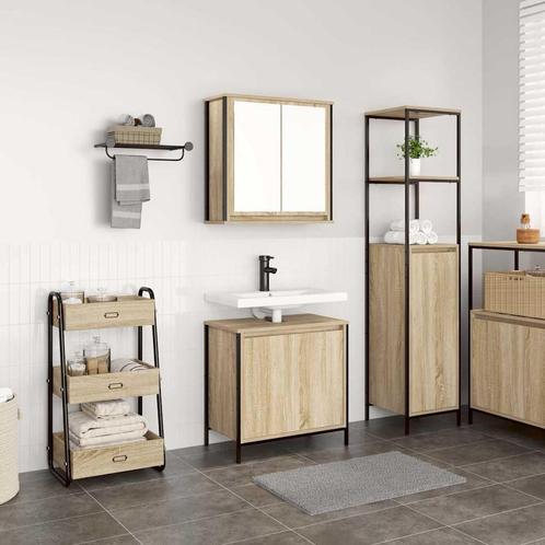 vidaXL 2-delige Badkamermeubelset bewerkt hout sonoma, Huis en Inrichting, Badkamer | Badkamermeubels, Nieuw, Verzenden