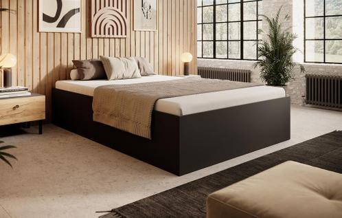 ② Meubella | Tweepersoonsbed bed 140x200 zwart 2persoonsbed Slaapkamer | Bedden — 2dehands