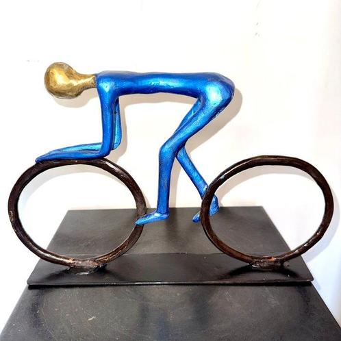 Abdoulaye Derme - sculptuur, Cycliste - 22 cm - Koud geverfd, Antiek en Kunst, Curiosa en Brocante