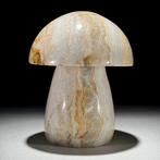 Sculpture de champignon en agate de dentelle sculptée à la