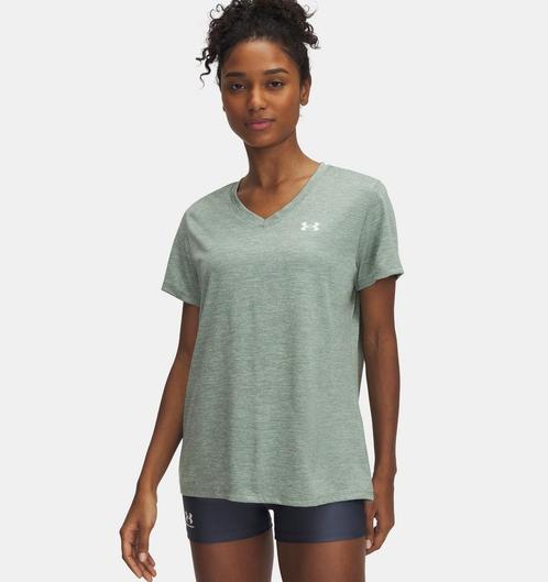 Under Armour Tech Shortsleeve- Twist-Grn - Maat LG, Kleding | Dames, Topjes, Groen, Nieuw, Maat 42/44 (L), Ophalen of Verzenden