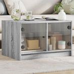 vidaXL Table basse avec portes en verre sonoma gris, Maison & Meubles, Neuf, Verzenden