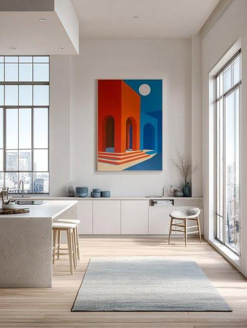 Nelson F. León - Arcos y Escalinatas XL- (NO Reserve), Antiek en Kunst, Kunst | Schilderijen | Modern