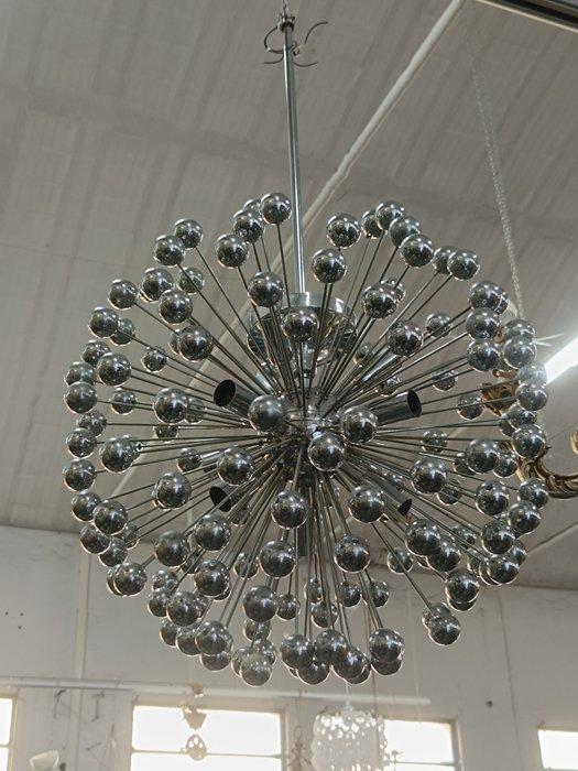 Lustre - Acier - Sputnik vintage à 10 lumières., Antiek en Kunst, Antiek | Verlichting