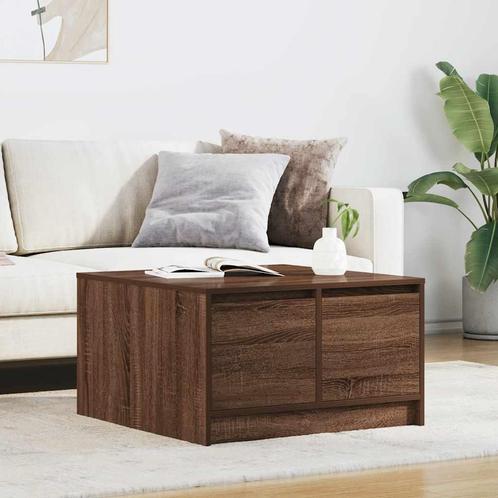 vidaXL Salontafel met lades 70,5x70x40 cm bruin eikenkleurig, Huis en Inrichting, Tafels | Salontafels, Nieuw, Verzenden