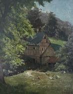 Eduard Schönfeld 1839-1885 - Bauernhof mit Hühnern