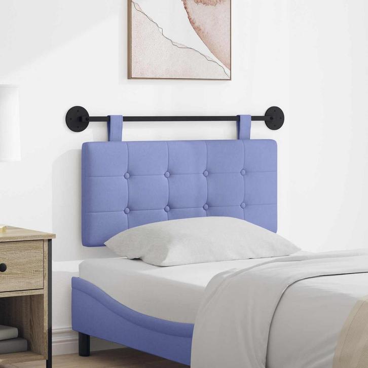 vidaXL Hangend hoofdbord Jeans Blauw Stof, Maison & Meubles, Chambre à coucher | Lits, Envoi