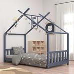 vidaXL Kinderbedframe massief grenenhout grijs 70x140 cm, Kinderen en Baby's, Kinderkamer | Bedden, Verzenden, Nieuw