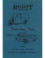 1946 RELIANT 8 CWT | 12 CWTN INSTRUCTIEBOEKJE ENGELS