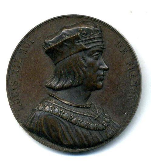France. Bronze medal 1840 by Caqué Louis XII Roi de France, Timbres & Monnaies, Monnaies & Billets de banque | Accessoires