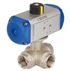 G1 3-Weg L-poort Messing Pneumatische Kogelklep Veer, Verzenden, Nieuw