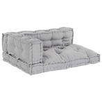 vidaXL Pallet Sofa Kussen 3 pcs Grijs Stof, Huis en Inrichting, Verzenden, Nieuw