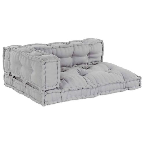 vidaXL Pallet Sofa Kussen 3 pcs Grijs Stof, Huis en Inrichting, Woonaccessoires | Kussens, Nieuw, Verzenden