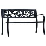 vidaXL Banc de jardin 125 cm Noir Acier, Jardin & Terrasse, Verzenden, Neuf