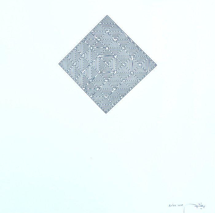 Mehdi Moutashar (1943) - Homage to the Black Square - 0,0,0, Antiek en Kunst, Antiek | Overige Antiek