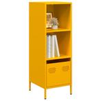 vidaXL Hoge kast 35x39x103,5 cm staal mosterdgeel, Huis en Inrichting, Verzenden, Nieuw
