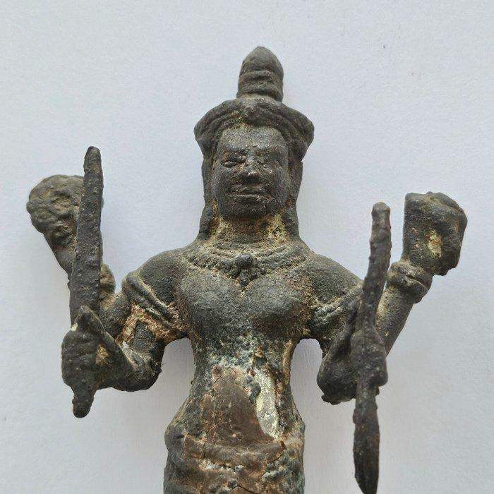 Vroege Ayutthaya of Late Angkor Brons Vishnu Talisman - 126, Antiek en Kunst, Antiek | Overige Antiek