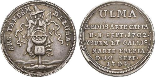 Zilver medaille Rueckeroberung der Stadt 1704 Ulm Stadt:, Postzegels en Munten, Munten | Europa | Niet-Euromunten, België, Verzenden
