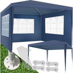 Partytent - 3x3m - Paviljoen - Waterdicht - Blauw - Tectake, Verzenden, Nieuw