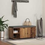 vidaXL Hallenbank met kussen Effen Oudhout 100 x 38 x 46 cm, Verzenden, Nieuw