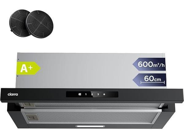 Veiling - CIARRA CBCB6909A A+ afzuigkap (60 cm), Elektronische apparatuur, Afzuigkappen, Gebruikt