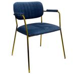 Stoel | Fluweel/Metaal | Petrol | Goudkleurig Frame |, Verzenden, Nieuw in verpakking