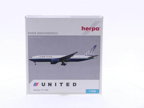 Schaal 1:500 Herpa 506687 United Airlines - Boeing 777-20..., Hobby en Vrije tijd, Modelbouw | Vliegtuigen en Helikopters, Gebruikt