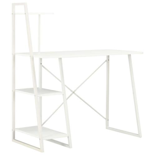 vidaXL Bureau met schappen 102x50x117 cm wit, Huis en Inrichting, Bureaus, Nieuw, Verzenden