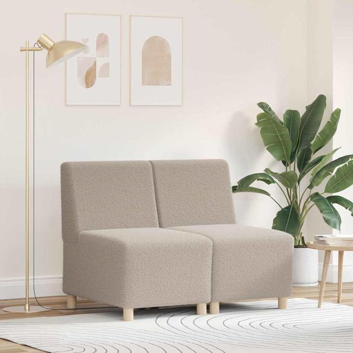 vidaXL Modulaire Sofa Eenheid Armless 2 pcs Lichtgrijs 55 x, Huis en Inrichting, Zetels | Zetels, Nieuw, Verzenden