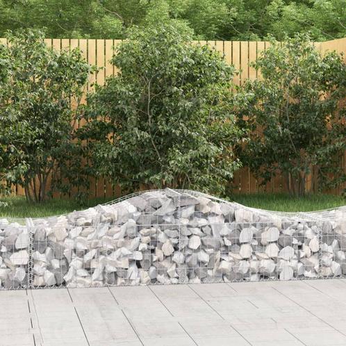 vidaXL Schanskorf gewelfd 200x50x40/60 cm gegalvaniseerd, Tuin en Terras, Bloempotten, Nieuw, Verzenden