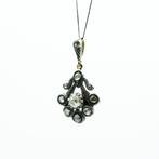 Hanger - 14 karaat Geel goud, Zilver - Diamant