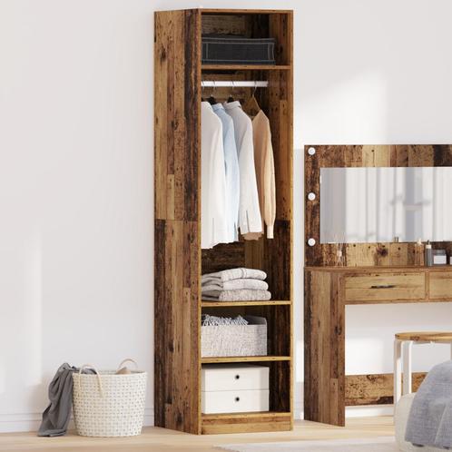 vidaXL Kledingkast met plank met opslag Oud hout Bewerkt, Huis en Inrichting, Kasten | Kleerkasten, Nieuw, Verzenden