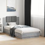 vidaXL Bedframe met hoofdeinde bewerkt hout betongrijs, Huis en Inrichting, Slaapkamer | Bedden, Verzenden, Nieuw