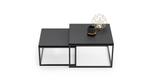 Salontafel zwart - set van 2 bijzettafels - 70x70 en 60x60cm, Ophalen of Verzenden, Nieuw