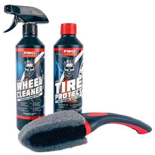 Pingi Car Care Schoonmaakset Wheel Brush 3-delig, Auto diversen, Onderhoudsmiddelen, Ophalen of Verzenden