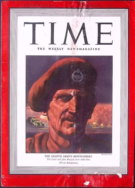 Cover Time Magazine1943 met Bernard Montgomery (lijst optie), Collections, Objets militaires | Seconde Guerre mondiale, Envoi