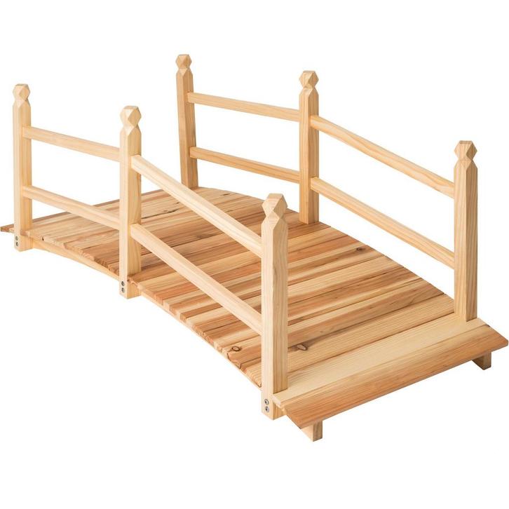 tectake Tuinbrug van hout 137cm lang - bruin, Tuin en Terras, Overige Tuin en Terras, Verzenden