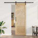 vidaXL Schuifdeur met Hardware Set 78x232 cm Massief Grenen, Doe-het-zelf en Bouw, Deuren en Vliegenramen, Verzenden, Nieuw