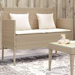 vidaXL Tuinbank met kussens poly rattan beige, Tuin en Terras, Verzenden, Nieuw