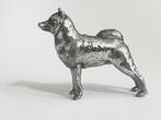 Personnage miniature - Massief zilveren Shiba Hond miniatuur, Antiek en Kunst