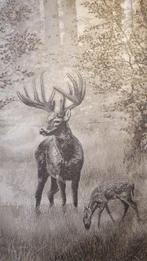 Zeldzaam Alpaca Jacquard wandtapijt met volwassen en, Antiek en Kunst, Antiek | Tapijten, Tafelkleden en Textiel