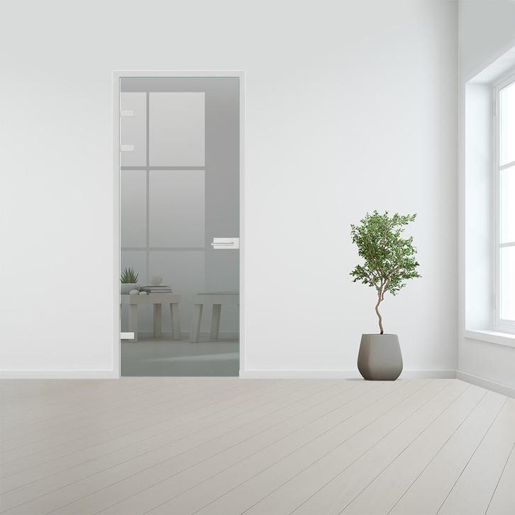 Glazen binnendeur XL voor stomp kozijn aluminium beslag-Link, Doe-het-zelf en Bouw, Glas en Ramen, Nieuw, Verzenden